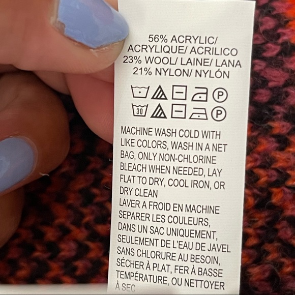 Lucky Brand Wool Blend Open Front Brushed Plaid Oversized Knit Cardigan Sz M - Picture 13 of 14